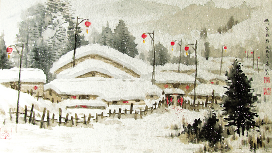 李昱春 雪乡正月 68×98cm