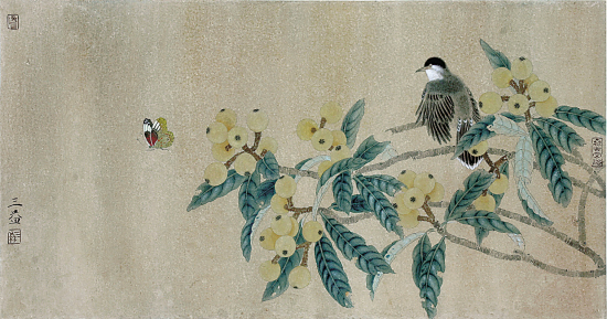 朱三益 花鸟 68×34cm