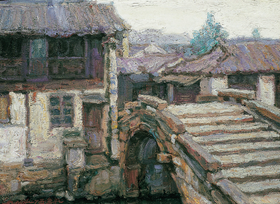 陈逸飞 周庄水乡 42×54cm 布面油画