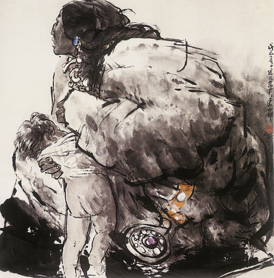 方增先 母亲 120×120cm 1988年