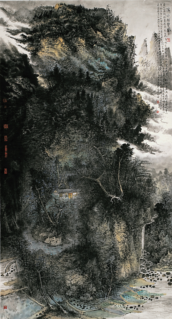 陈野平 溪山闲云图 180×97cm 2008年