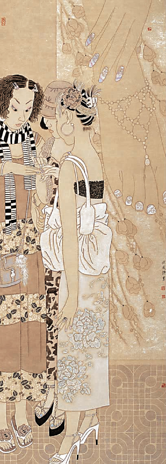 庄道静 人物 50×142cm