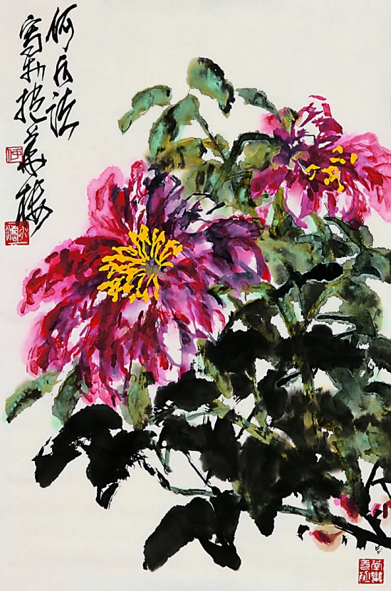 何水法  牡丹  68×45cm