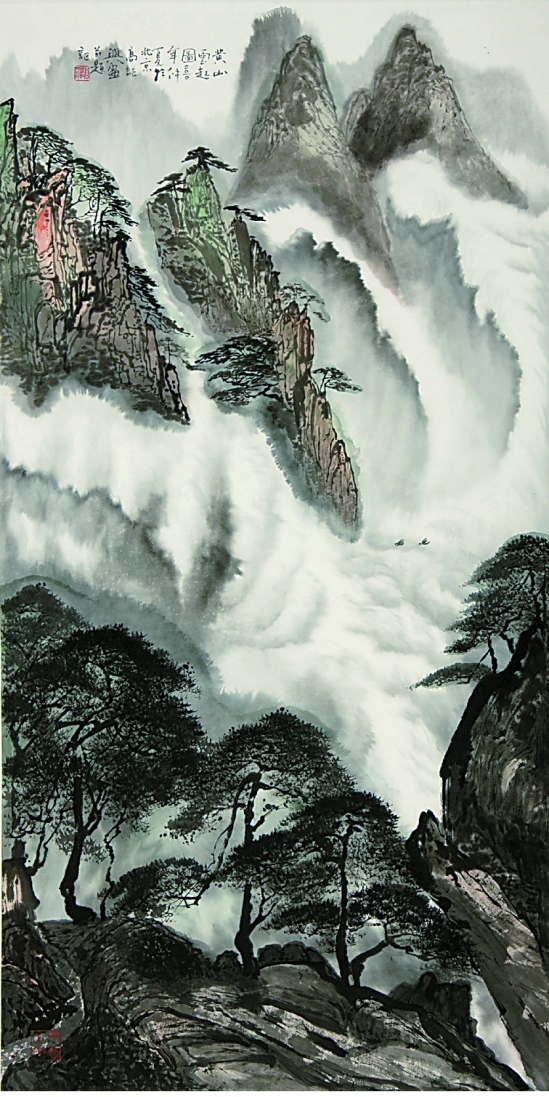 高继兴 黄山云起图 136×68cm