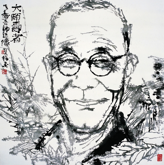 大颐寿者(潘天寿指墨头像 68×68cm 2007年