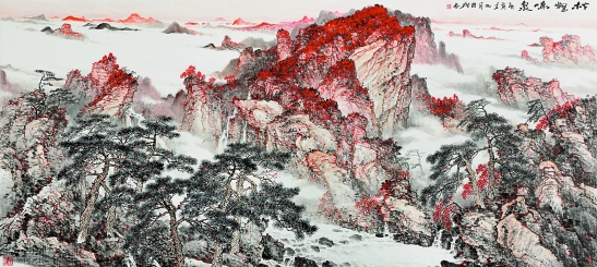 徐国雄  松壑鸣泉  230×105cm