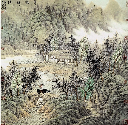 曾先国 翠幄归隐 卡纸设色 50×50cm 中国画