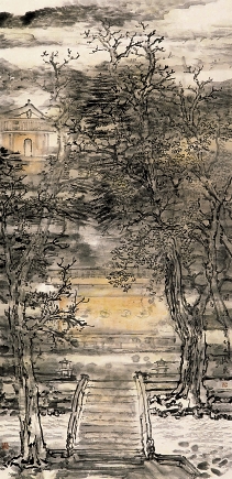 张东 国清寺 137×68cm