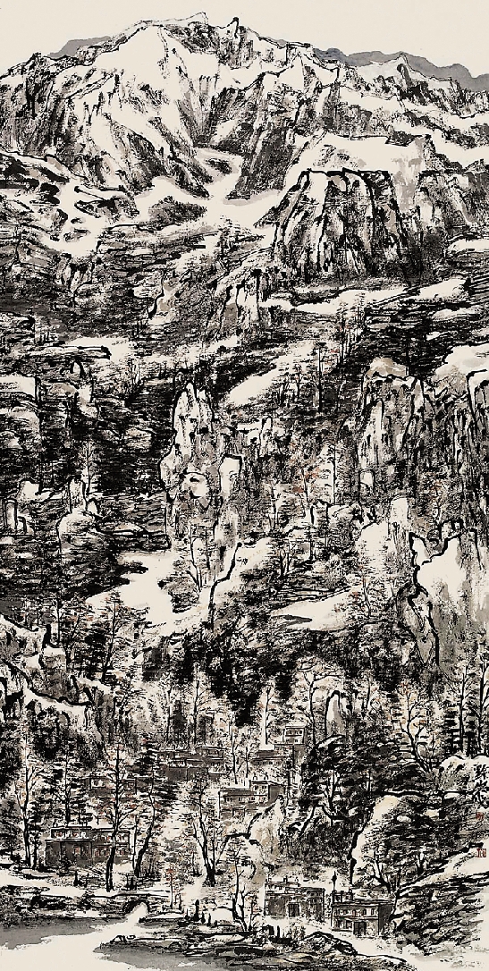 岳黔山 四川途中 98×180cm 2005年