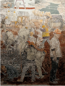 尉晓榕 卢志强 林皖 杨一超 远山 365×290cm 中国画