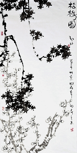 邓林 松梅图 313×167cm 2008年