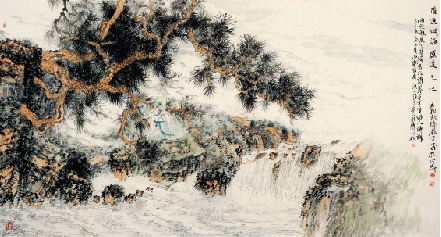 仇传澄  隆通四海 盛达三江  96×180cm