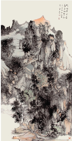 王贵华 暖风闲云过 万木知春秋 136×68cm