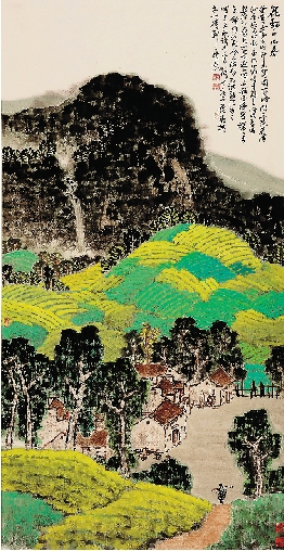 叶森槐 花动一山春 138×69cm