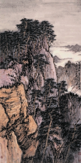 石峰 峭壁屏列翠 136×69cm 2012年