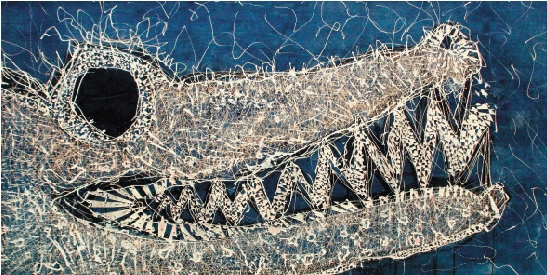 利国杰 鳄 木刻版画 122×244cm 2012年