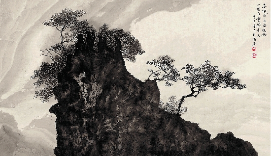 杨长槐  东边日出西边雨  56×97cm  2014年