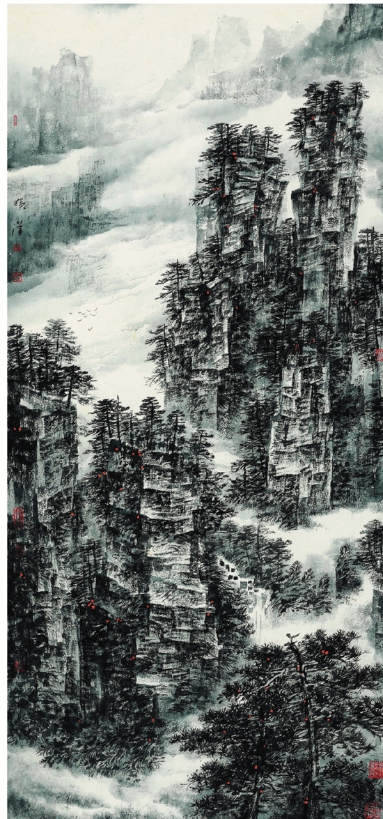 旷小津 张家界山水     国画 173×80cm