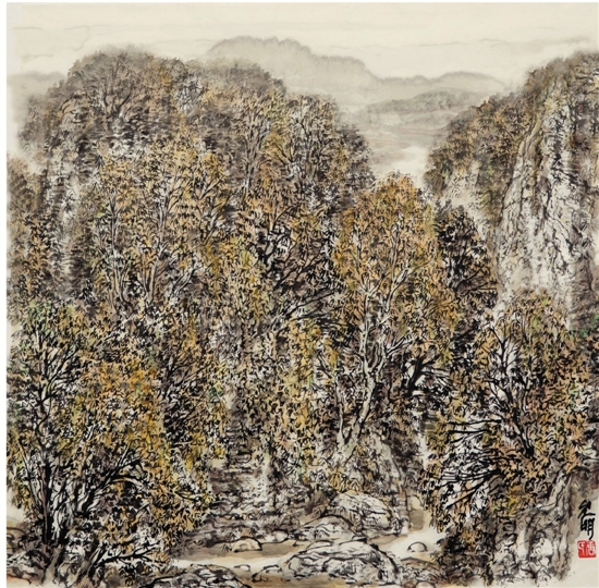 唐允明  秋之隅  68×68cm  2013年