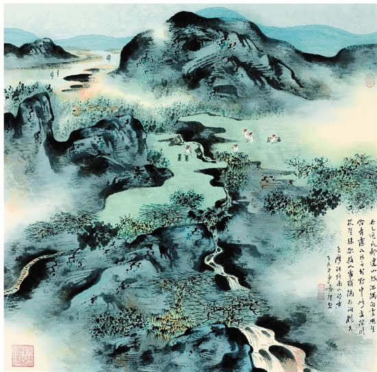 车鹏飞 终南山王维诗意图 中国画 2012年