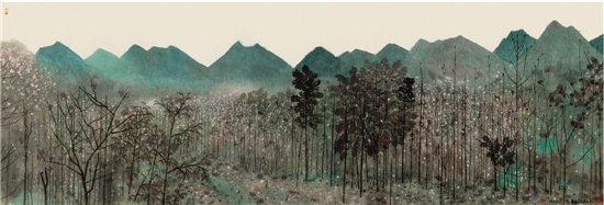 杜大恺  匡山辛夷花开时  61×180cm  中国画  2013年