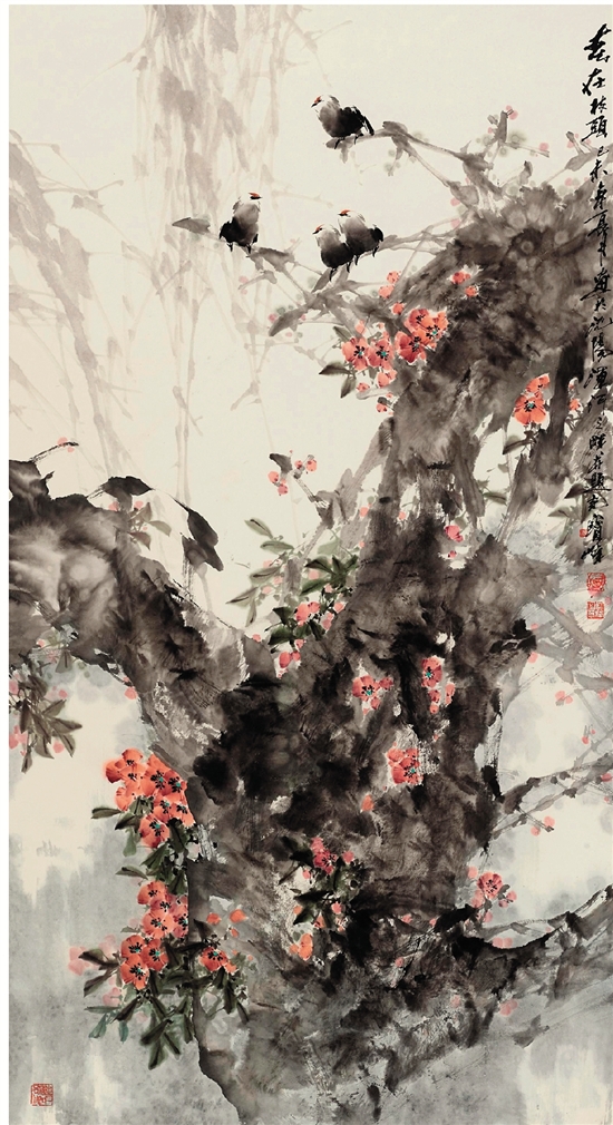 杨宝峰 春在枝头 180×98cm