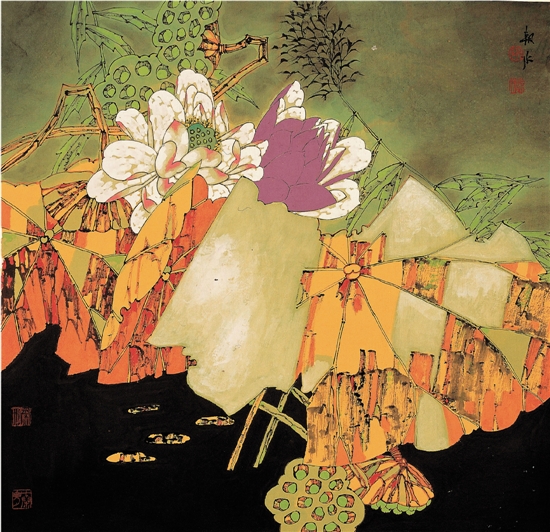 胡朝水 秋暝 68×68cm