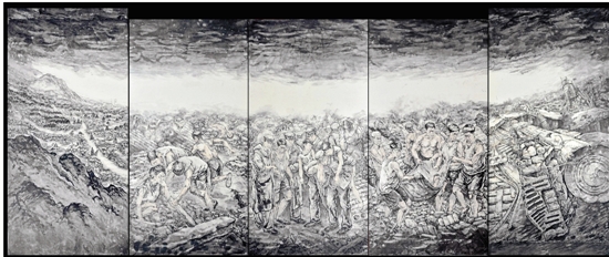 孙昊醇 唐山大地震 252×604cm 国画