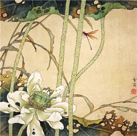 陈之佛  荷花蜻蜓  1946年
