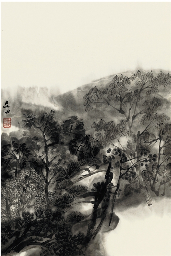 吕品田 春山早见气如蒸 68×44cm