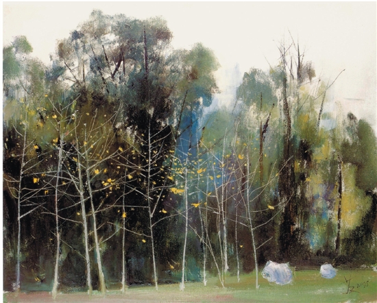 苏天赐 山庄临窗 80×100cm 油画 2005年