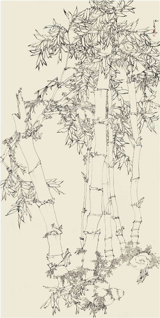 吉瑞森 竹子(线描) 1220×2440cm