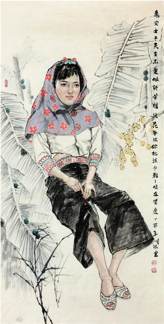 龚伟海 渔家惠安女 168×68cm