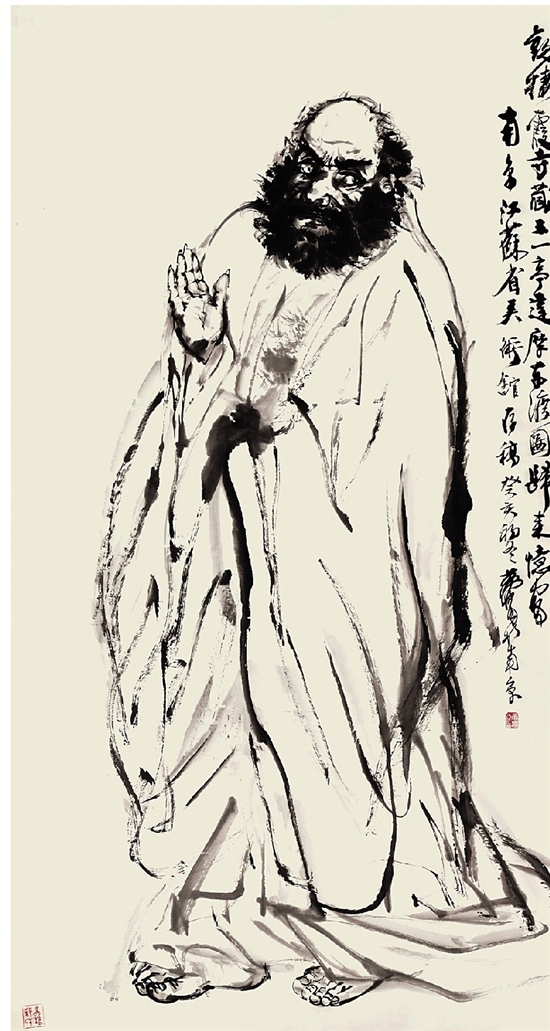 黄胄 达摩东渡图 178×95.8cm 1983年