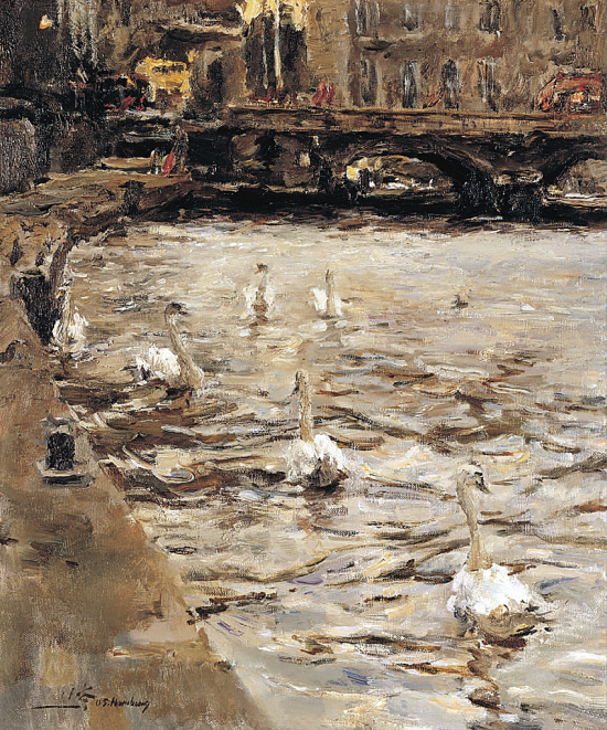 崔小冬 阿尔斯特湖的傍晚 46×38cm