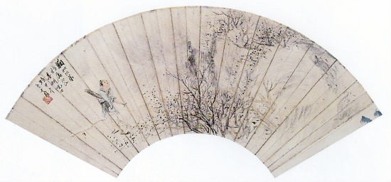 115 倪田 人物 扇面