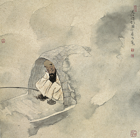 黄华三 寒江独钓 70×70cm