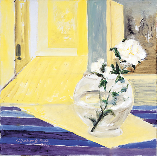 谢中霞 白茶花 布面油画 50×50cm 2006
