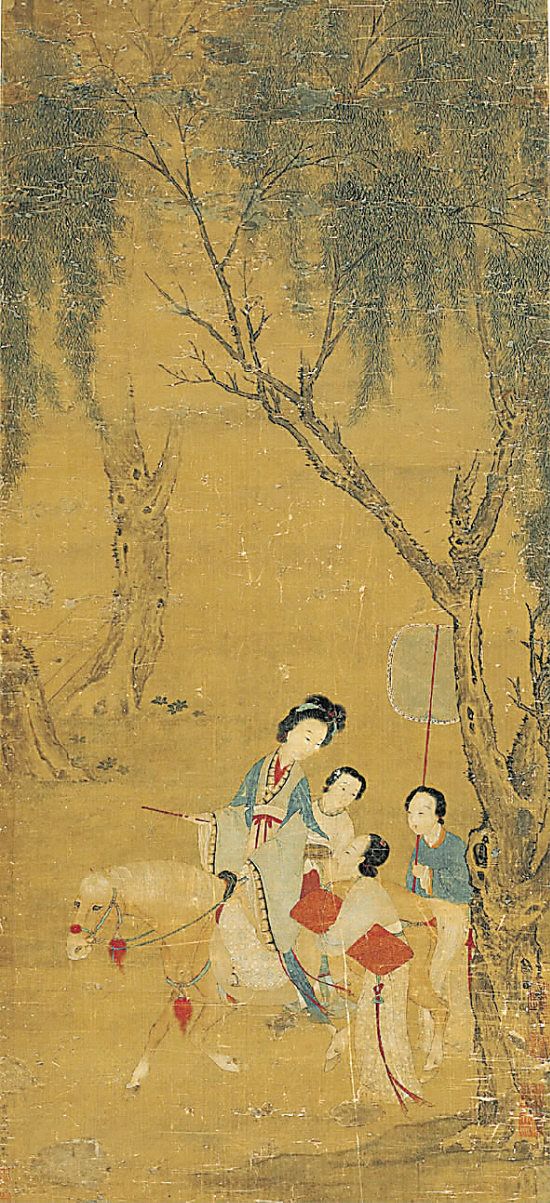 1155 仇英 仕女游春   立轴 设色绢本 105×47cm   估价:50,000-80