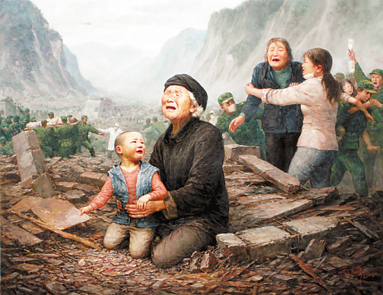 刘光辉 汶川记 油画 108×140cm 创作于2008年
