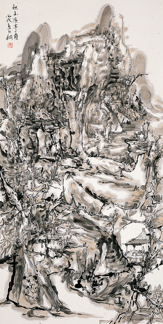 熊红钢 秋山溪亭图