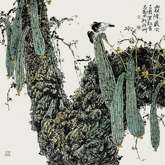 王有志 霜降 96×96cm 中国画