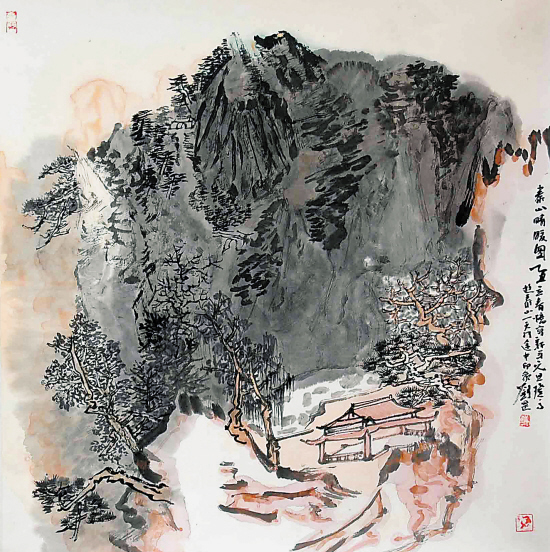 刘罡 泰山晴暖图 68×68cm
