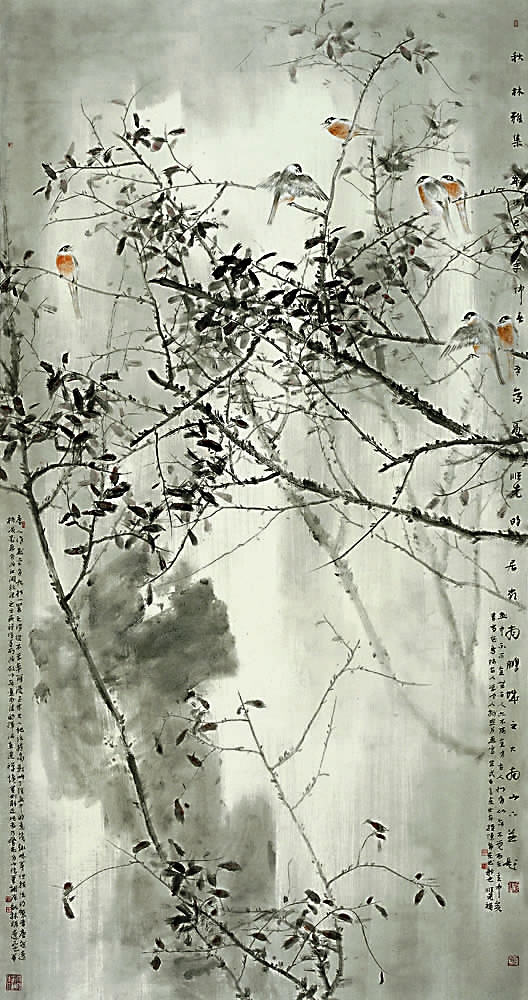 馬順先 秋林雅集 180×83cm