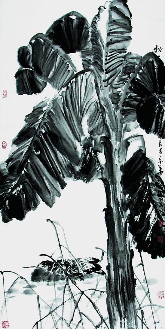 马硕山  秋江漂凫  136×68cm  2006年