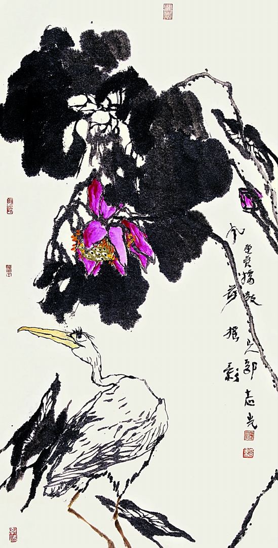 郭志光  风荷摇影  68×136cm  2010年