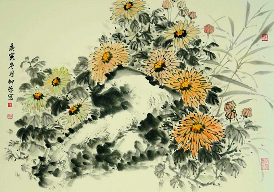 陈柳蓉  秋菊傲霜