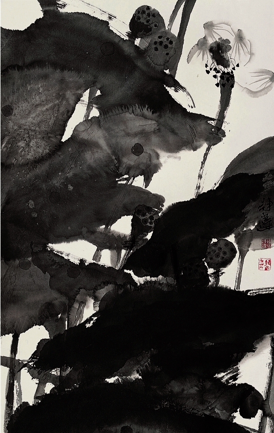 韩静霆 荷塘寻梦·秘境 水墨120×68cm 2010年