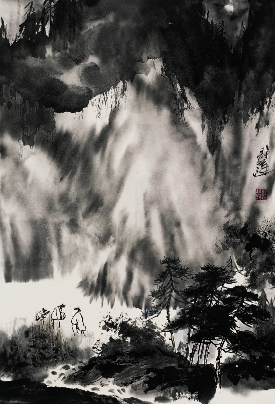 韩静霆 幽谷踏梦·夜会 水墨 68×50cm 2009年