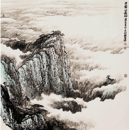 钟章法 牛头山远眺 68×68cm